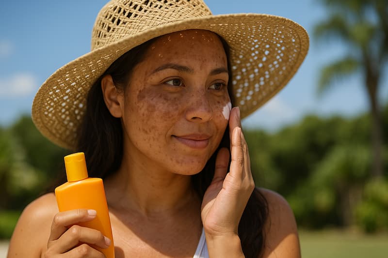 Lubbock Melasma Treatment model wearing a hat